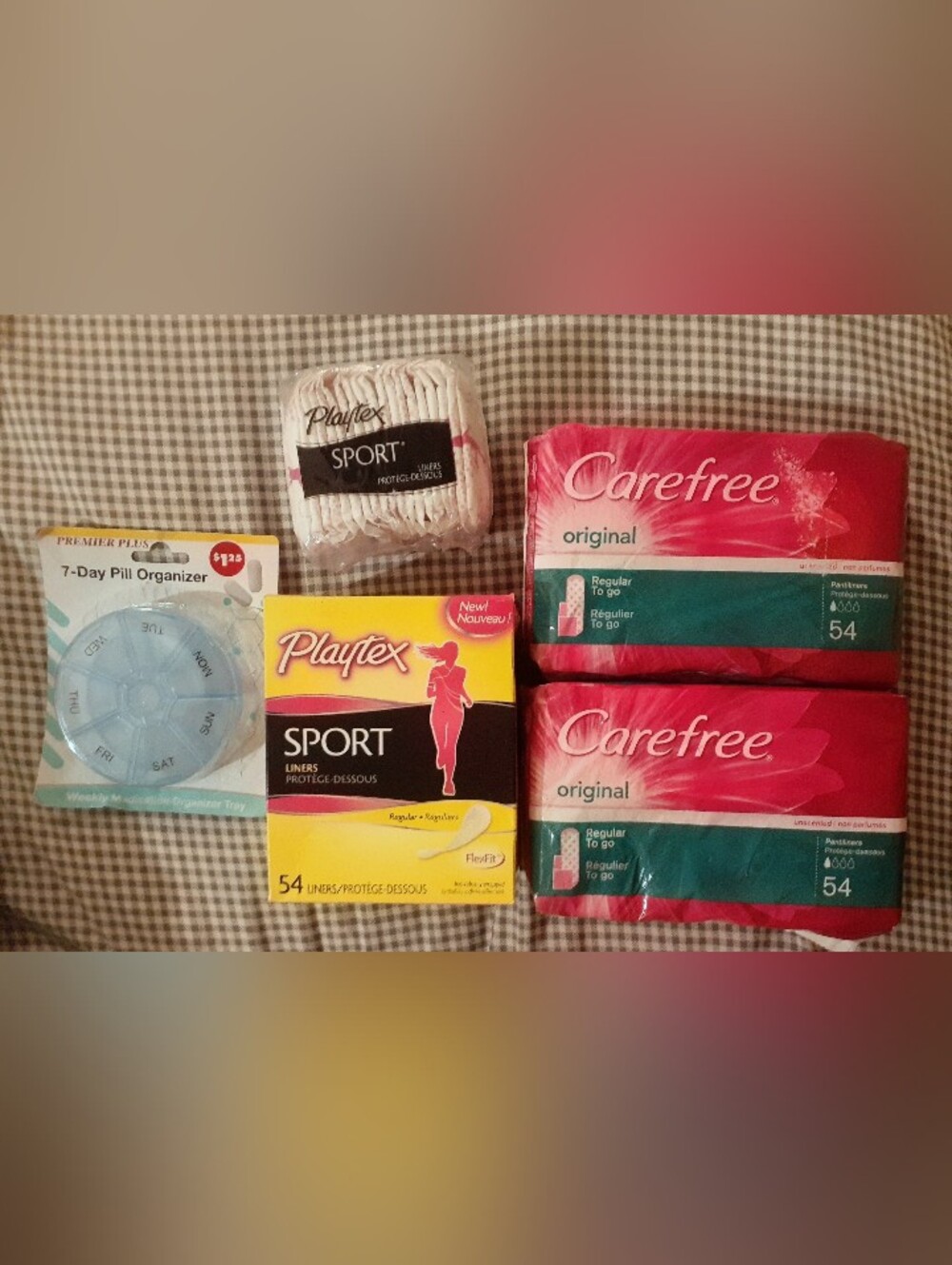 Daily Wellness Bundle: Carefree 54ct (2x), Playtex Sport 54ct (2x) & Pill Organi